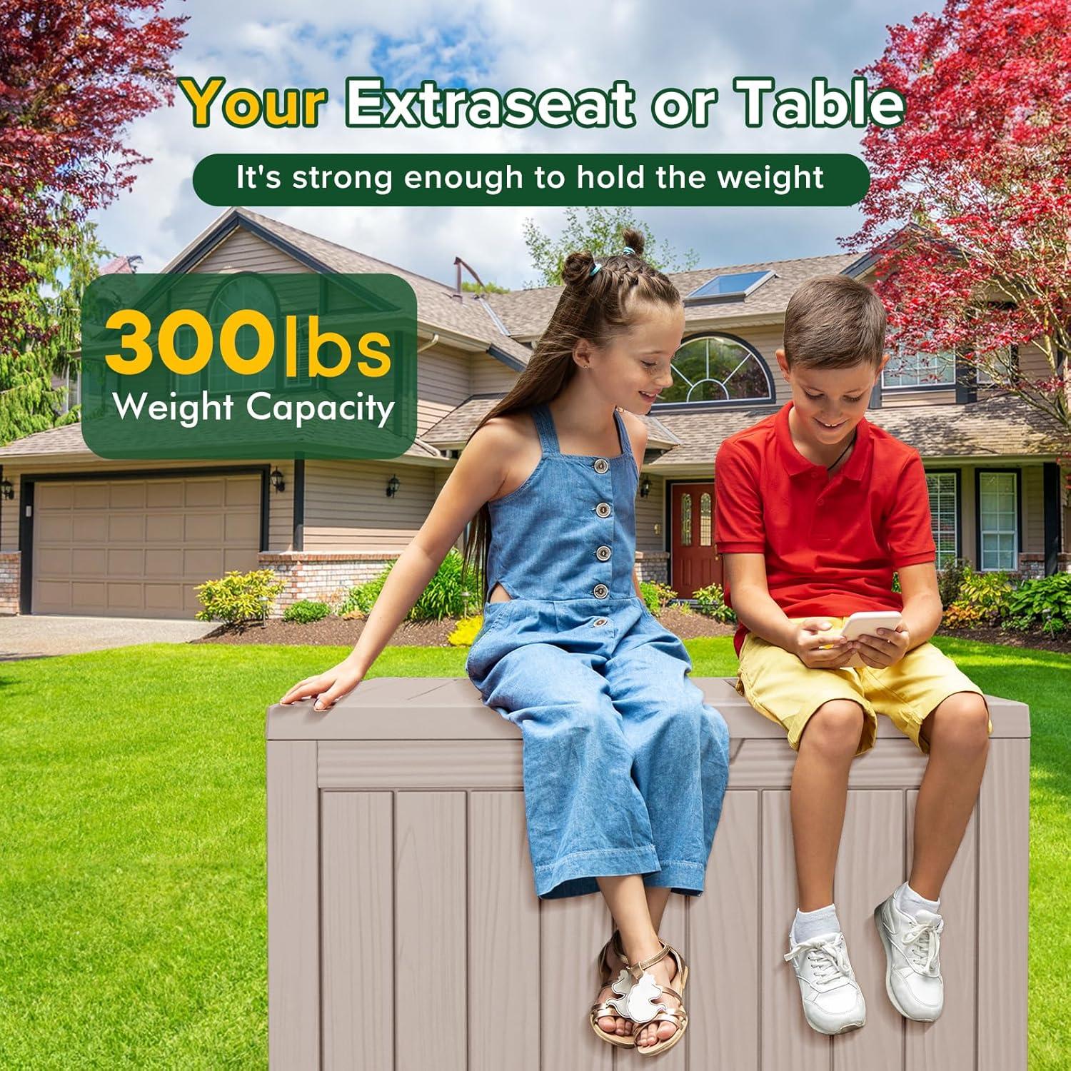 Caja de Almacenamiento Exterior PATIOEASY 170L Marrón Impermeable