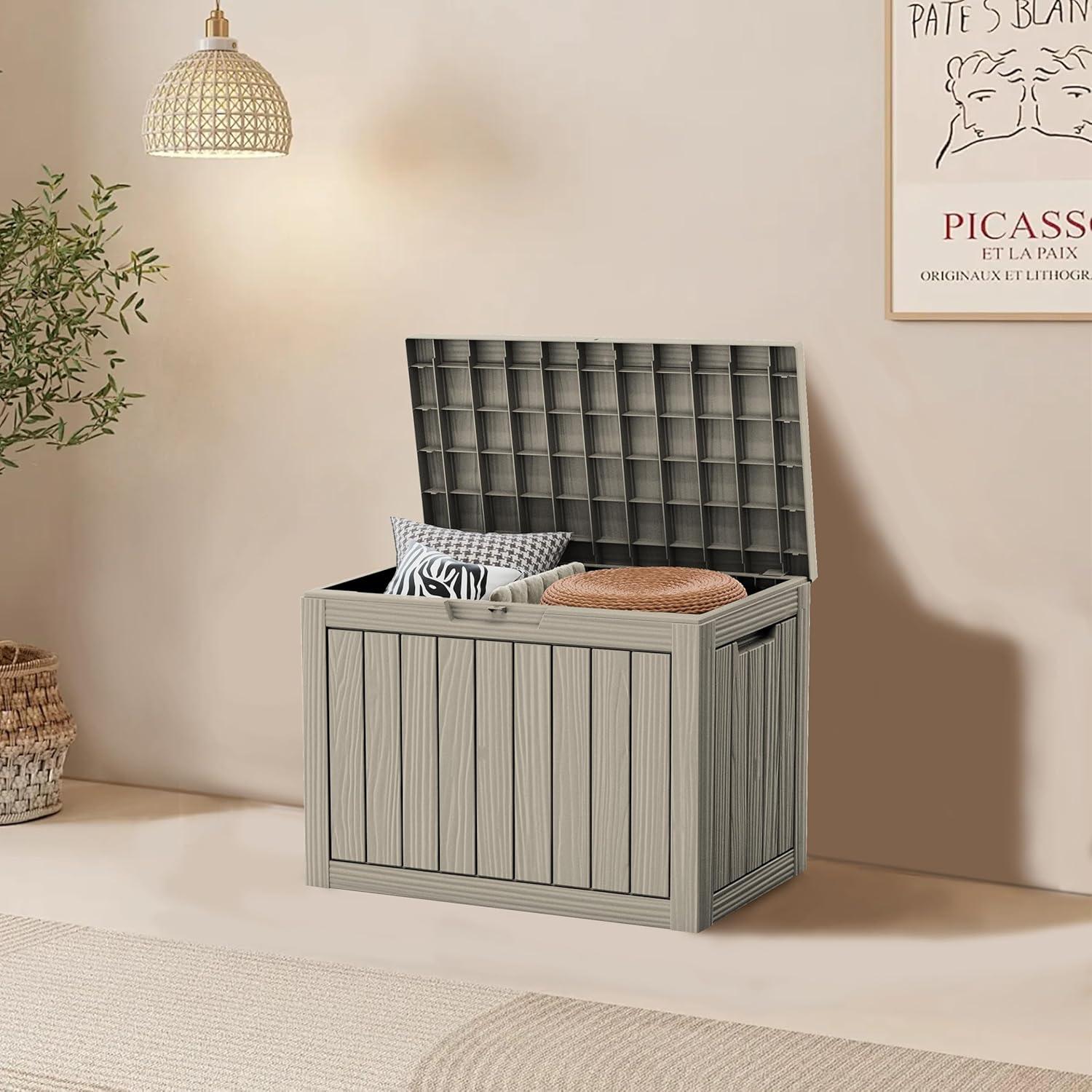 Caja de Almacenamiento Exterior PATIOEASY 170L Marrón Impermeable