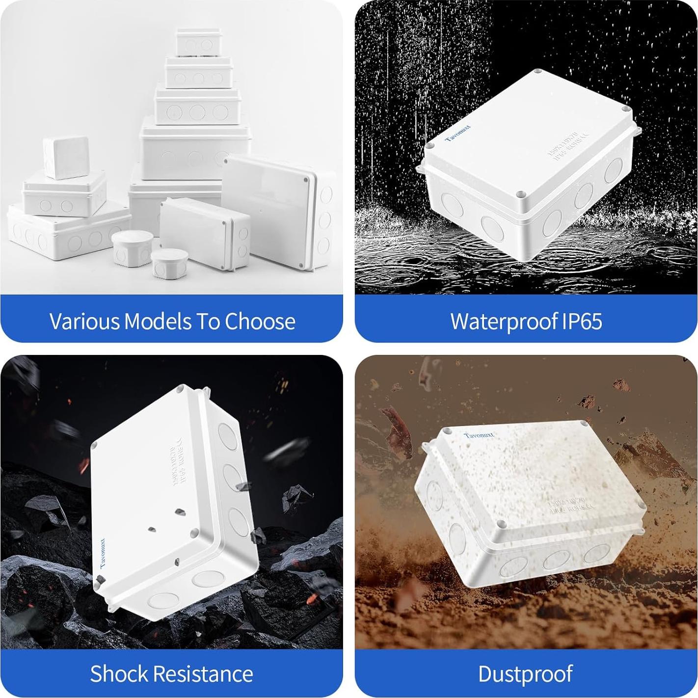 Caja de Conexiones Eléctricas Impermeable TAVONUXT 150x110x70mm