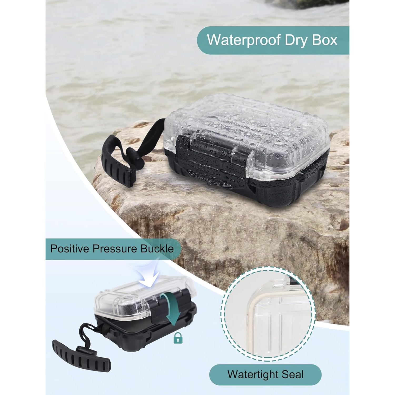 Estuche Impermeable Avlcoaky Mini Caja Seco Negro 12.7x7.6cm