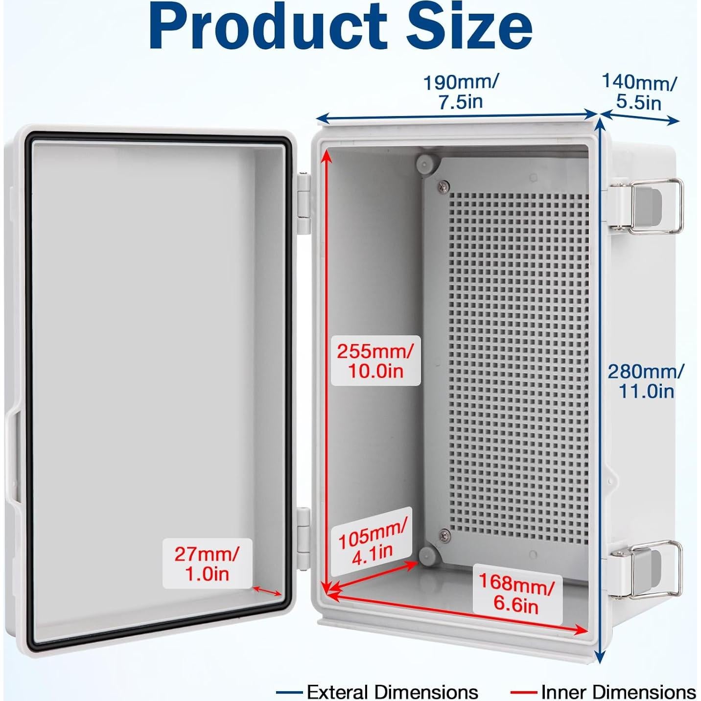 Caja Eléctrica Impermeable WISYOK 28x19x14cm ABS IP67