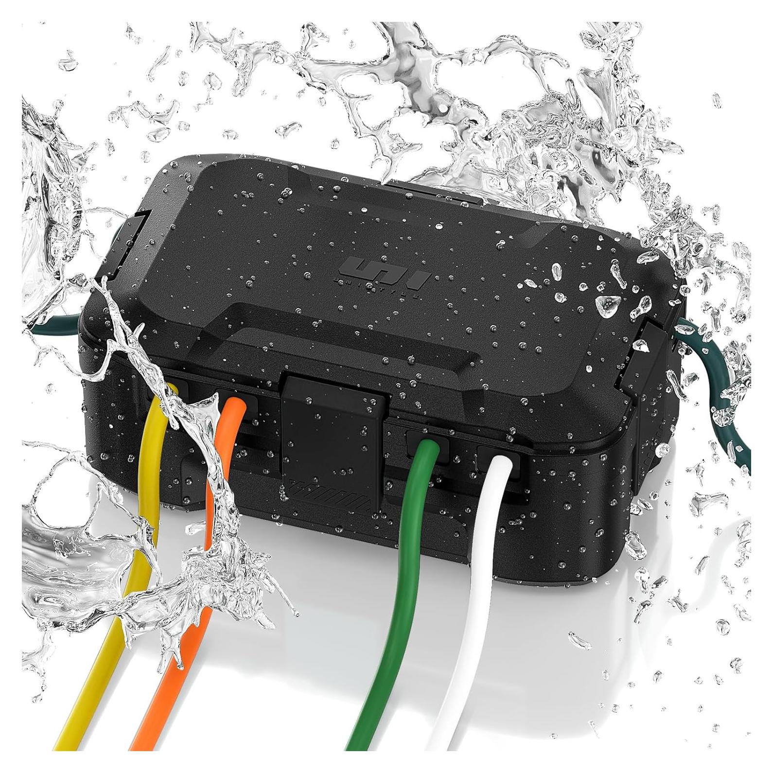 [2026 Upgrade] Outdoor Waterproof Electrical Box, (12.3 x 7.5 x 5.1 inch) with IP55 Waterproof Canvas, Weatherproof Extension Cord Cover, Protect Power Strip, Plug, Socket, Christmas Holiday Lights