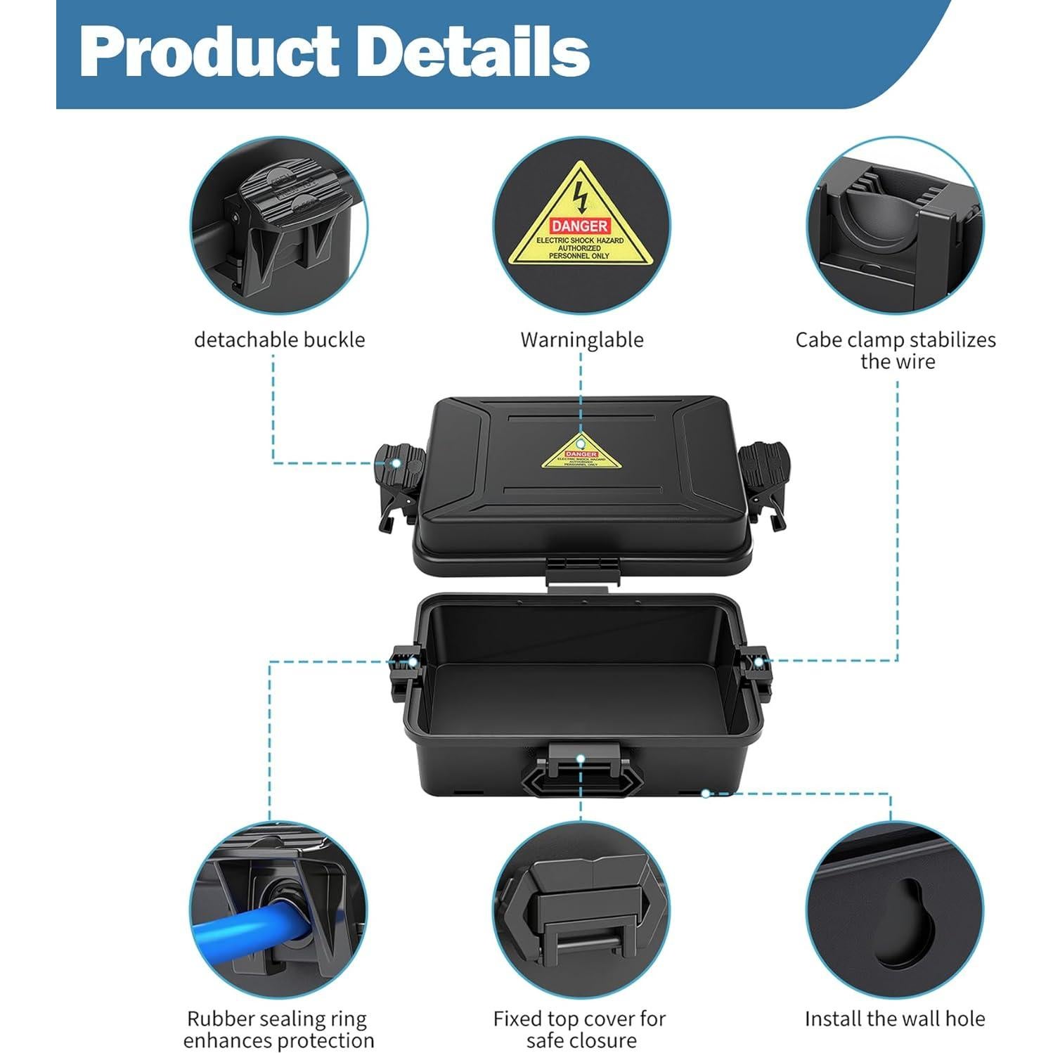 Caja Eléctrica Exterior Mini DIQMIAQ IP54 15.7x9.9cm Negra
