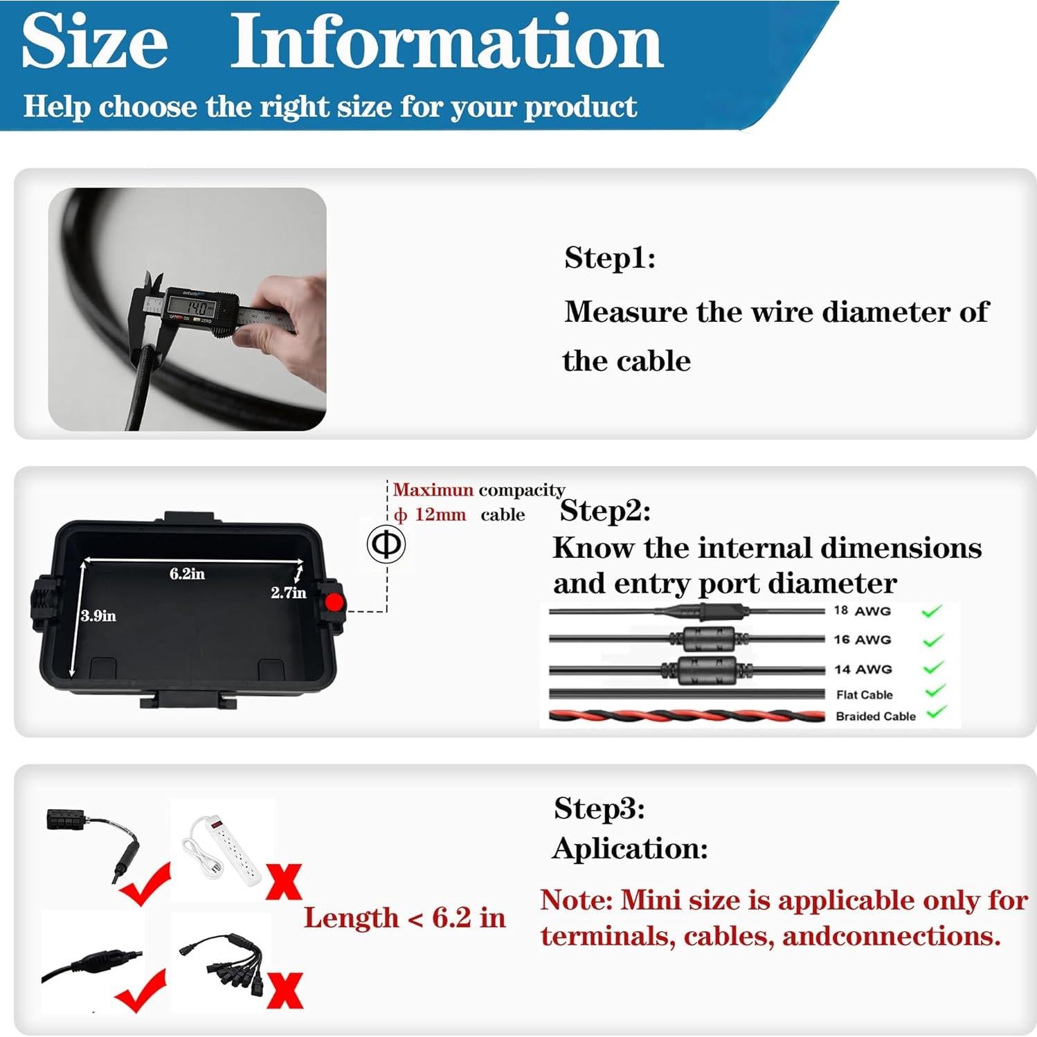 Caja Eléctrica Exterior Mini DIQMIAQ IP54 15.7x9.9cm Negra