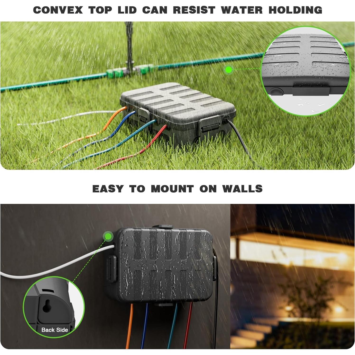 Flemoon Caja Eléctrica Impermeable Grande y Pequeña Negra