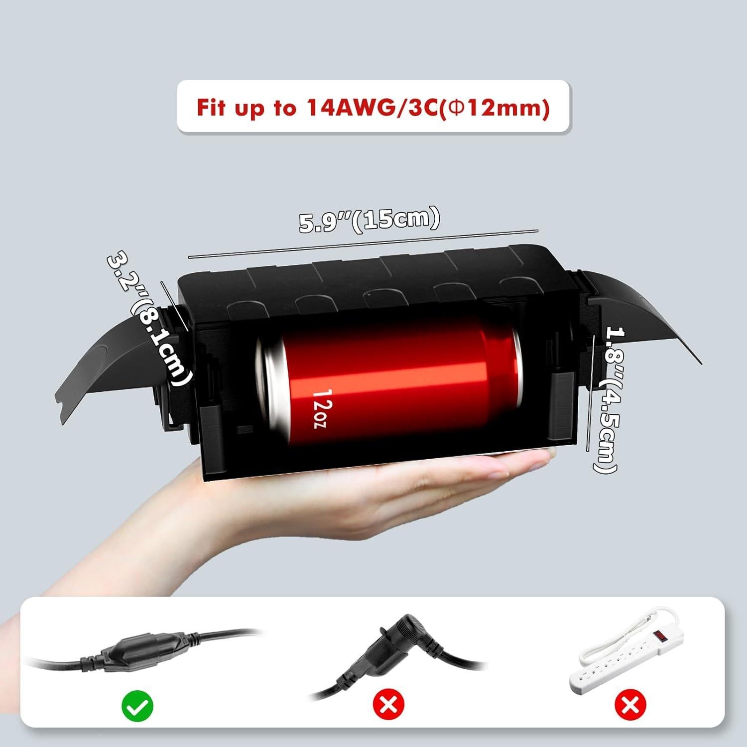 Flemoon Caja Eléctrica Impermeable Grande y Pequeña Negra