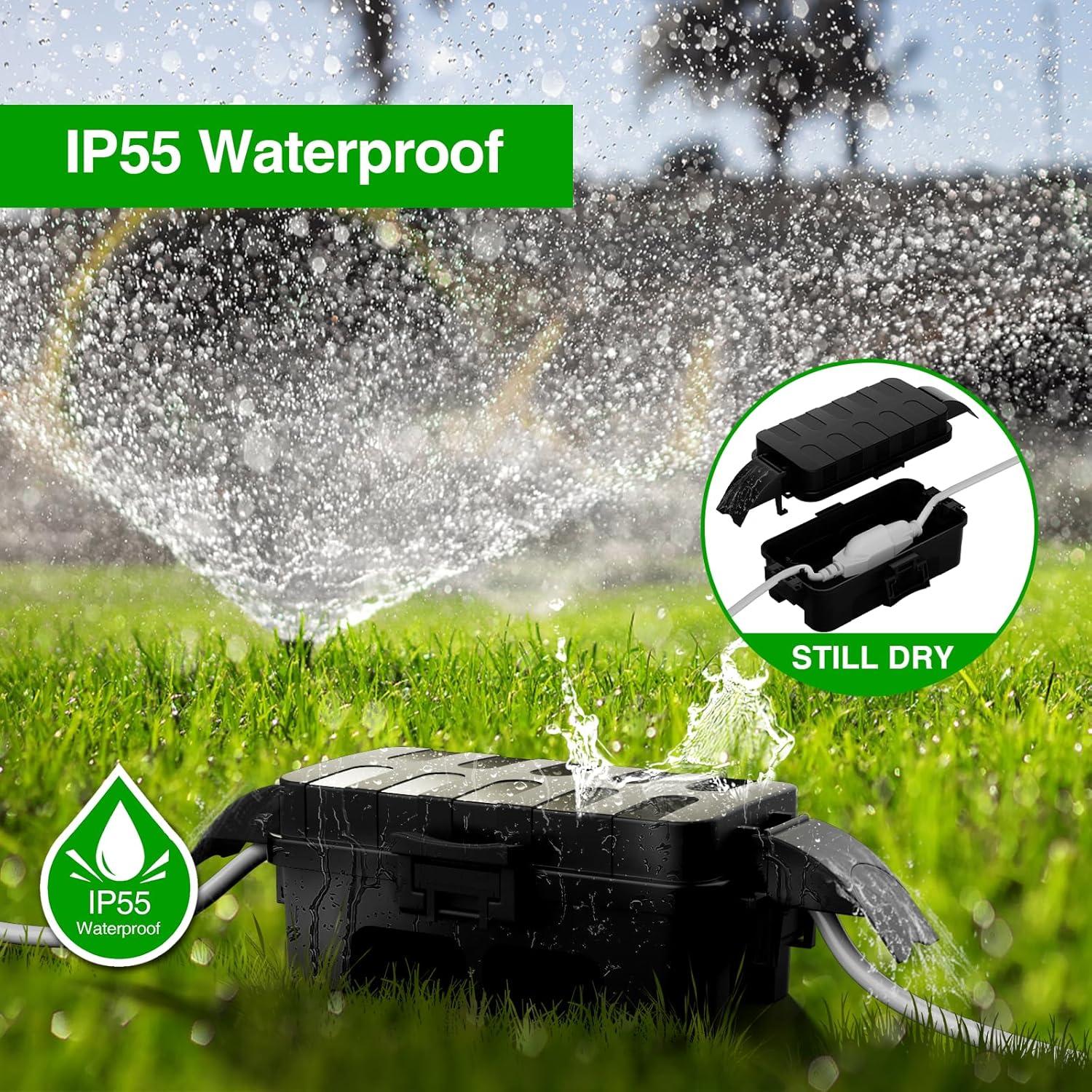 Flemoon Caja Eléctrica Impermeable Grande y Pequeña Negra