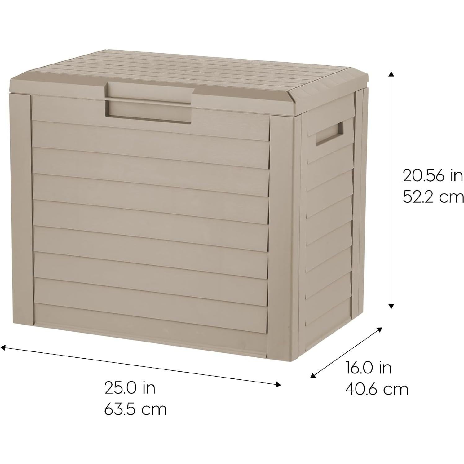 Caja de Almacenamiento para Patio IRIS USA 35 Galones Beige