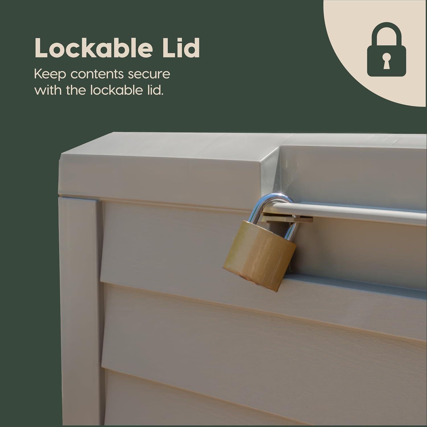 Caja de Almacenamiento para Patio IRIS USA 35 Galones Beige