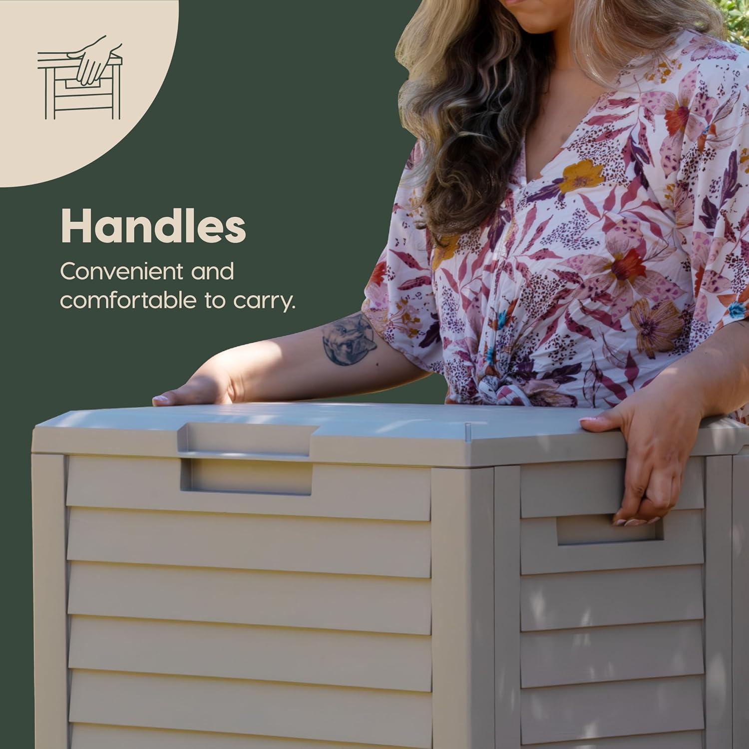 Caja de Almacenamiento para Patio IRIS USA 35 Galones Beige