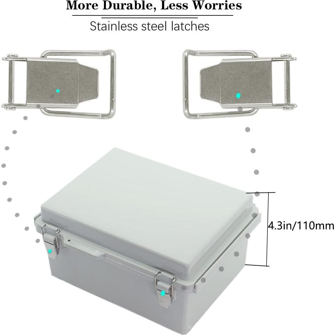 Caja de Conexiones Zulkit IP67 Plástico ABS Gris 220x170x110mm
