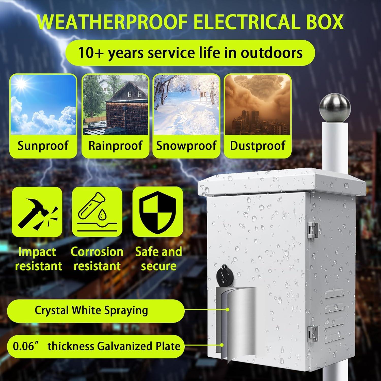 Caja de Metal Impermeable SWPEC 12x16x6 para Exterior