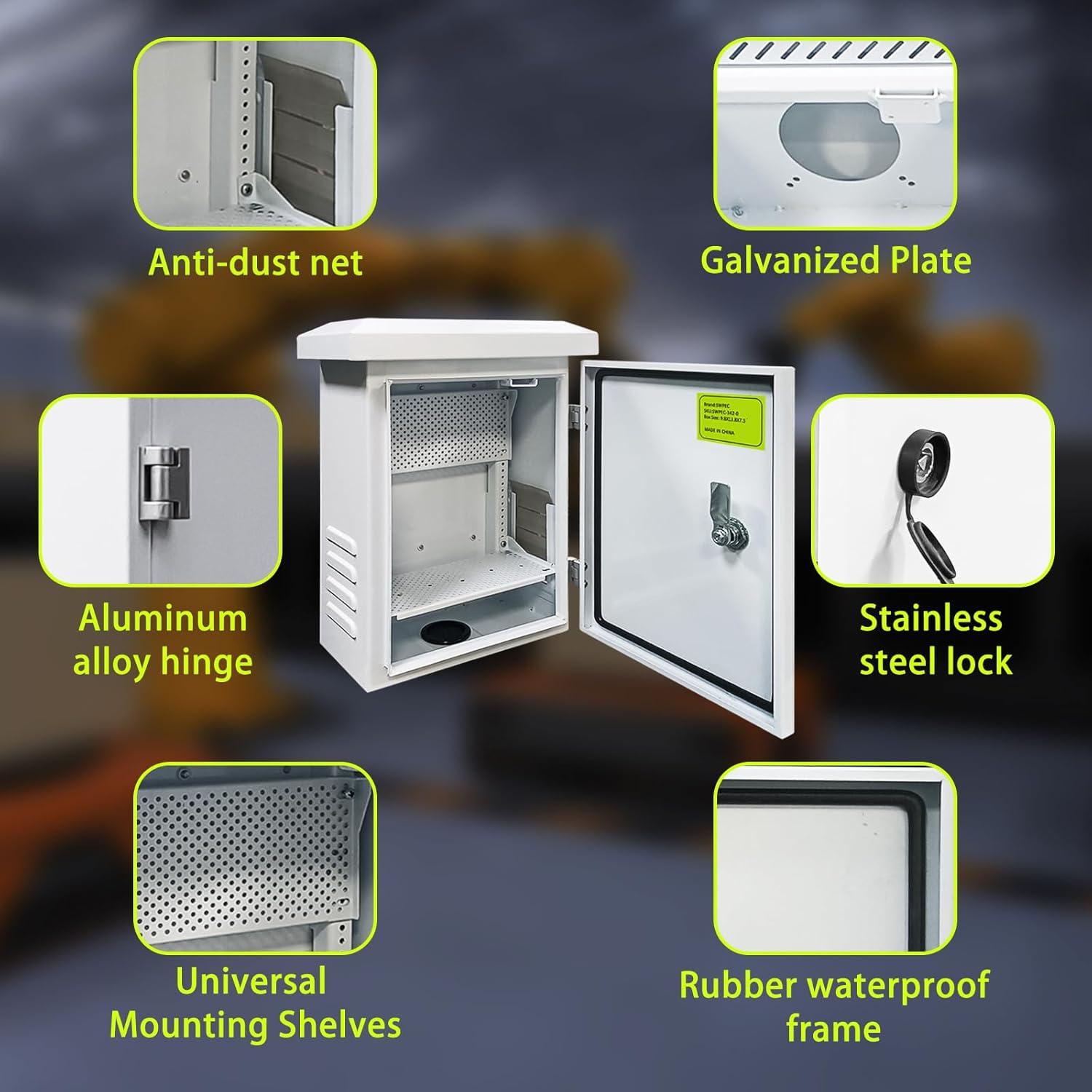 Caja de Metal Impermeable SWPEC 12x16x6 para Exterior