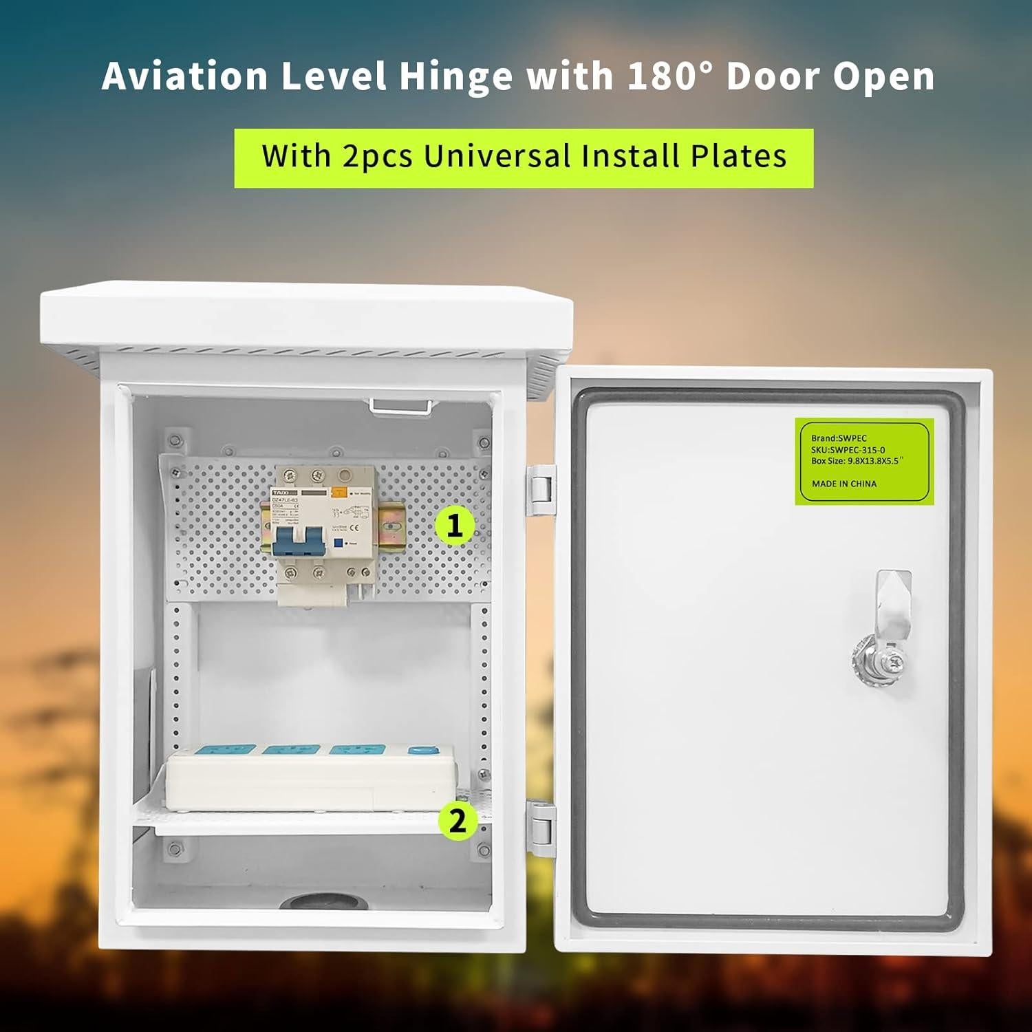 Caja de Metal Impermeable SWPEC 12x16x6 para Exterior