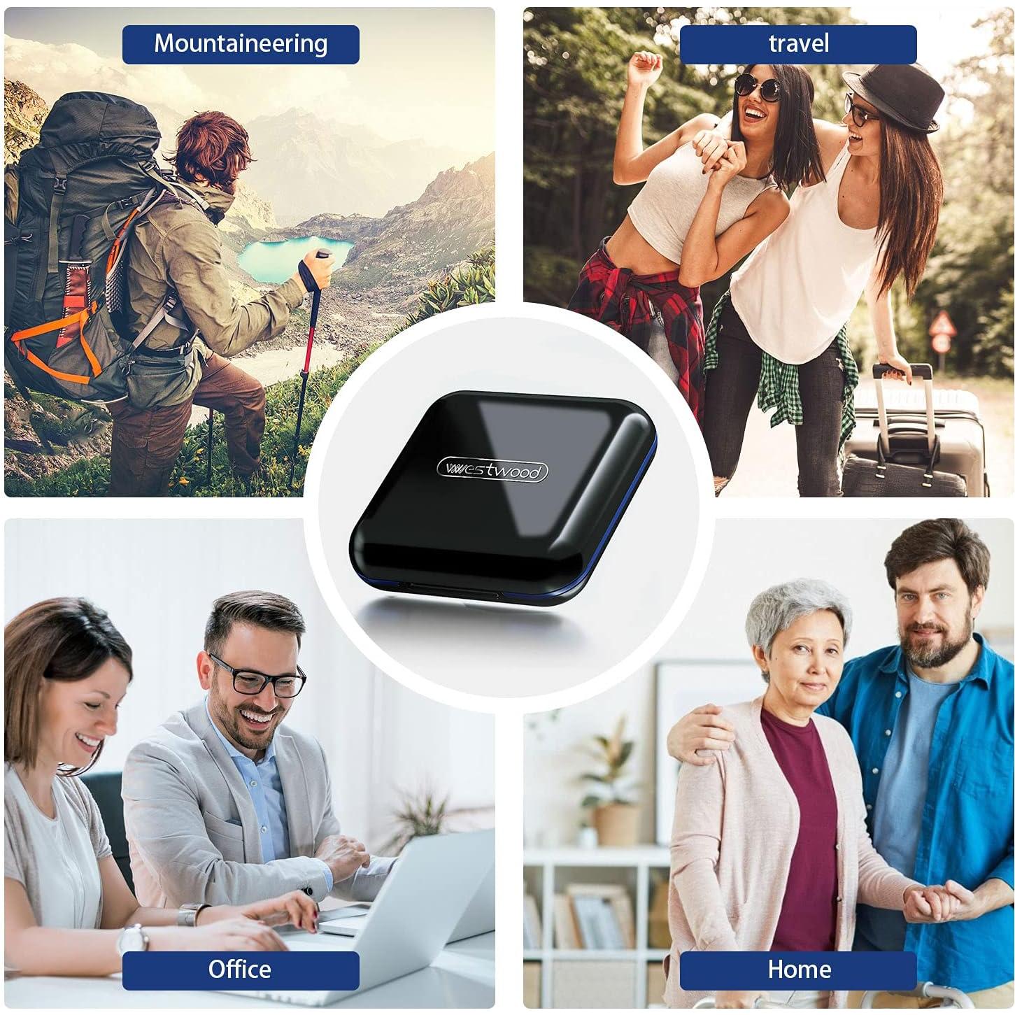 Organizador de Pastillas Dtouayz 4 Compartimentos Portátil Negro