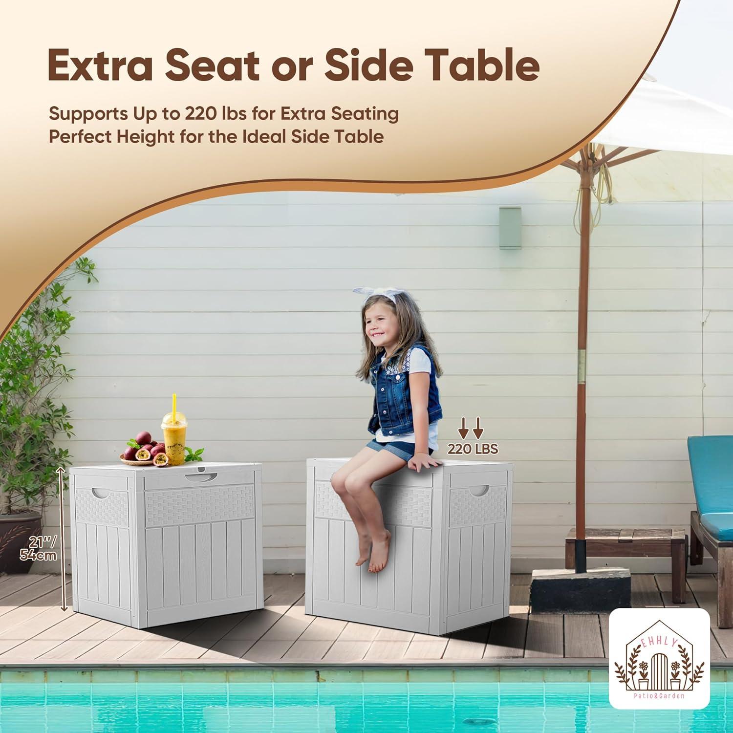 Caja de Almacenamiento Exterior EHHLY 125L Impermeable Blanca