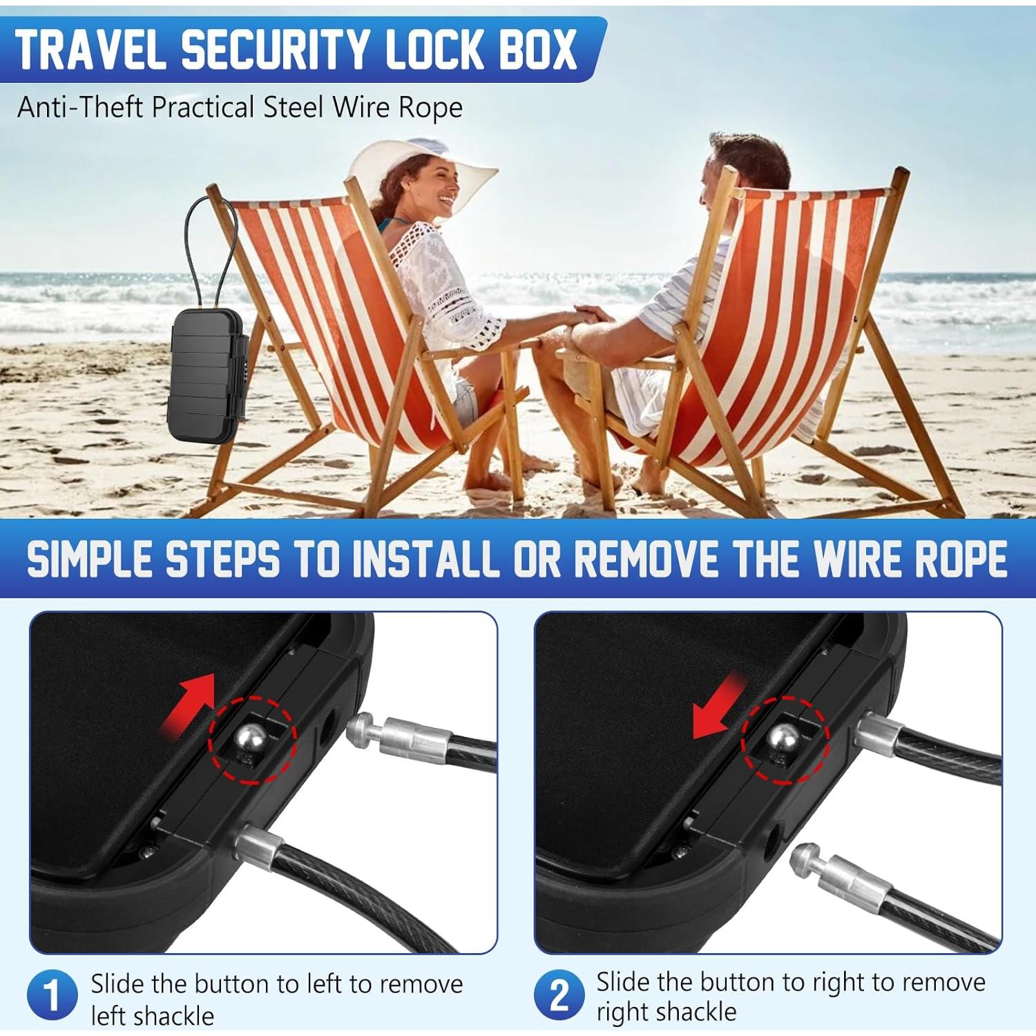 Caja de Seguridad Portátil TNIIFXC Negra con Combinación 4 Dígitos