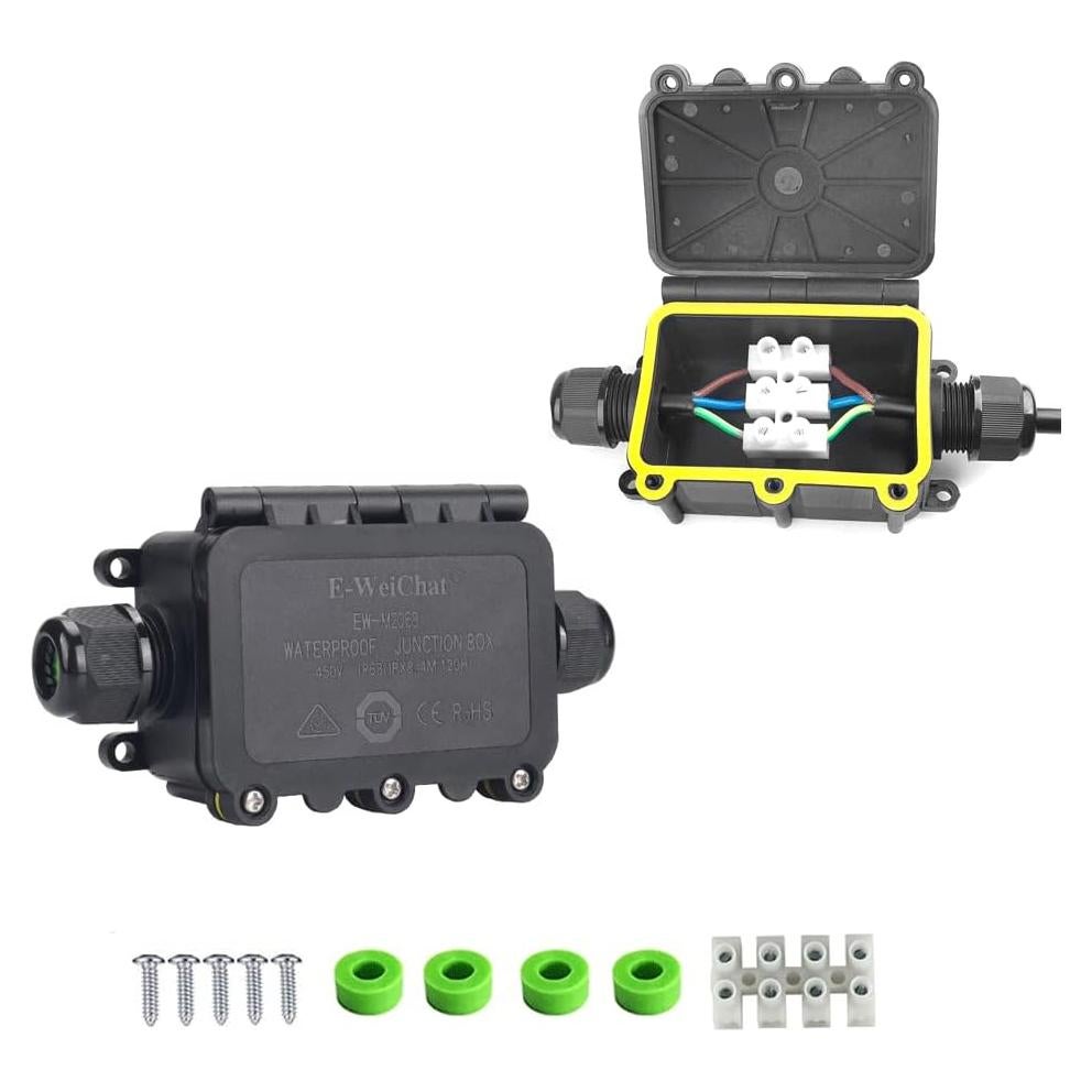 Caja de Conexiones Impermeable IP68 HFJY 2 Vías M20 para Cables
