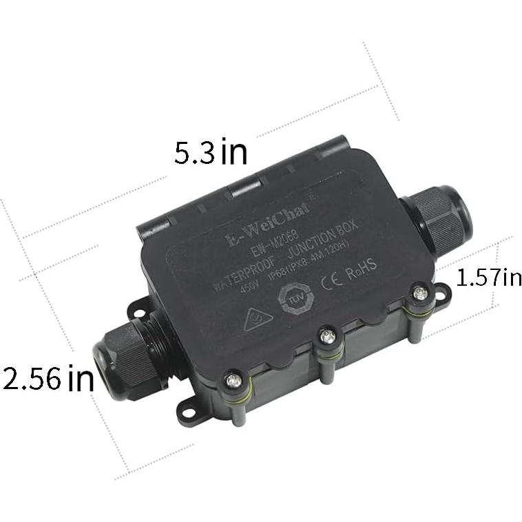 Caja de Conexiones Impermeable IP68 HFJY 2 Vías M20 para Cables
