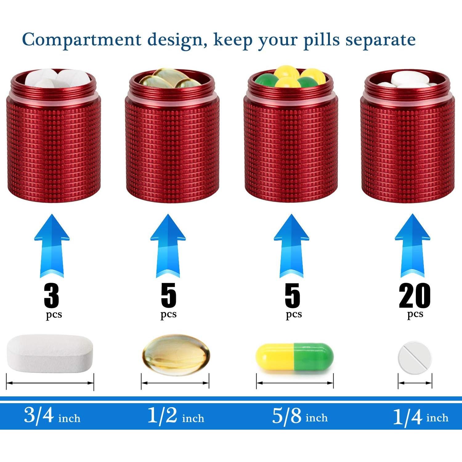 Estuche Portátil para Pastillas PPFISH 3 Compartimentos Azul/Rojo
