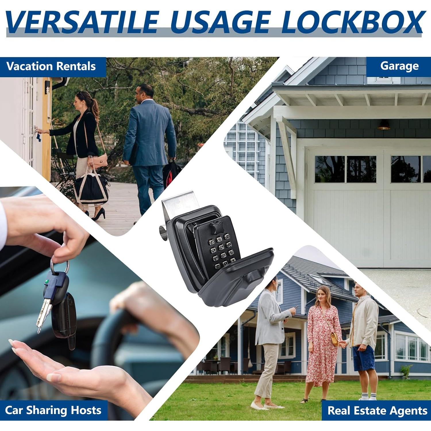 Caja de bloqueo de llaves para coche Piclafe negra 10.16x8.13cm