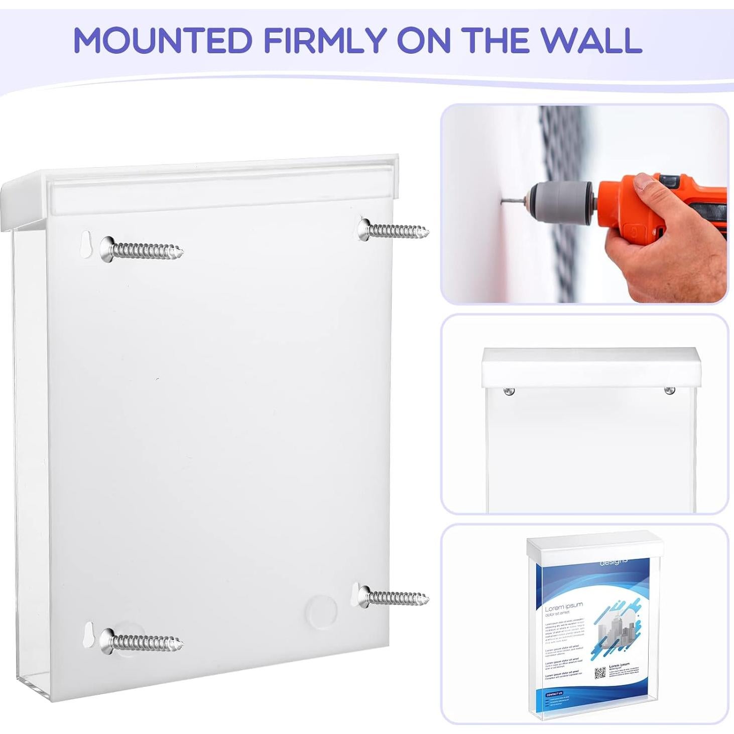 Soporte de Folletos Acrílico Thyle 21.6x27.9cm Montado en Pared