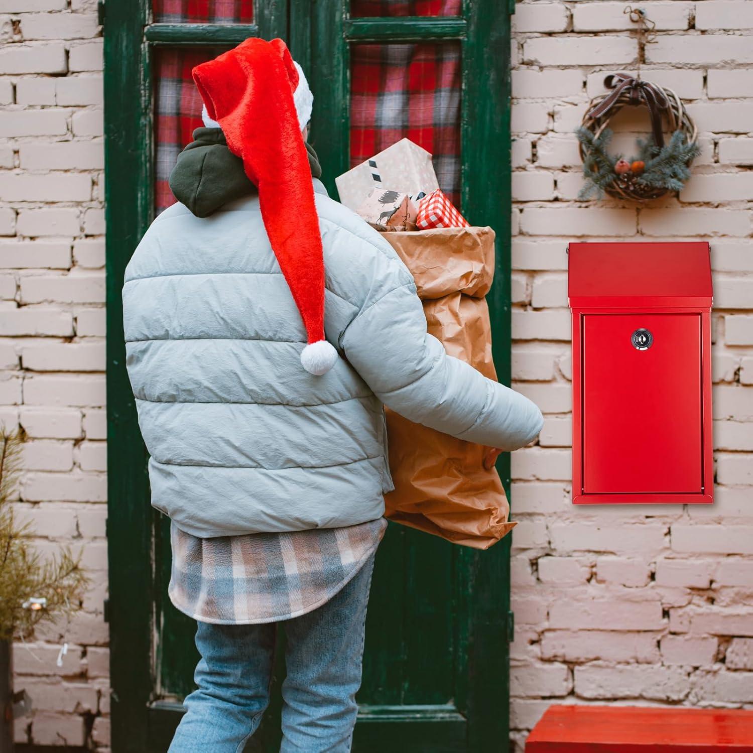 Caja de Donación de Metal Yaocom con Cerradura 26x14.5cm Rojo