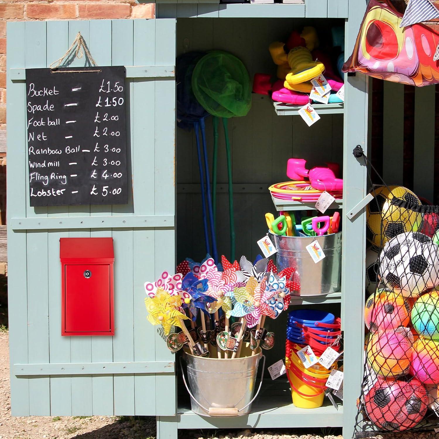 Caja de Donación de Metal Yaocom con Cerradura 26x14.5cm Rojo
