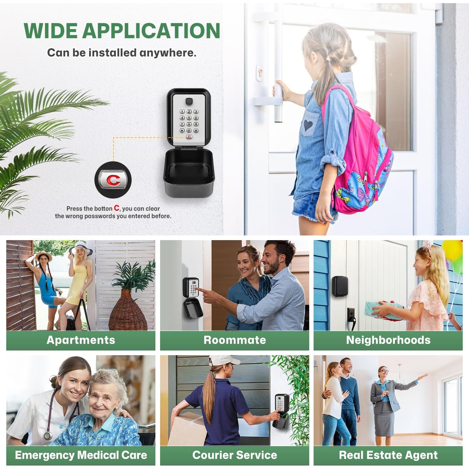 Caja de Llaves HUANLANG con Código 12 Dígitos Impermeable