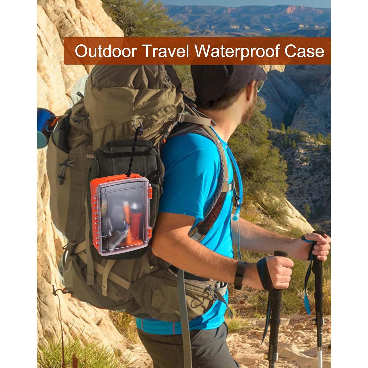 Caja Impermeable para Barco Wxvhji 24x17.9x8.5cm Naranja