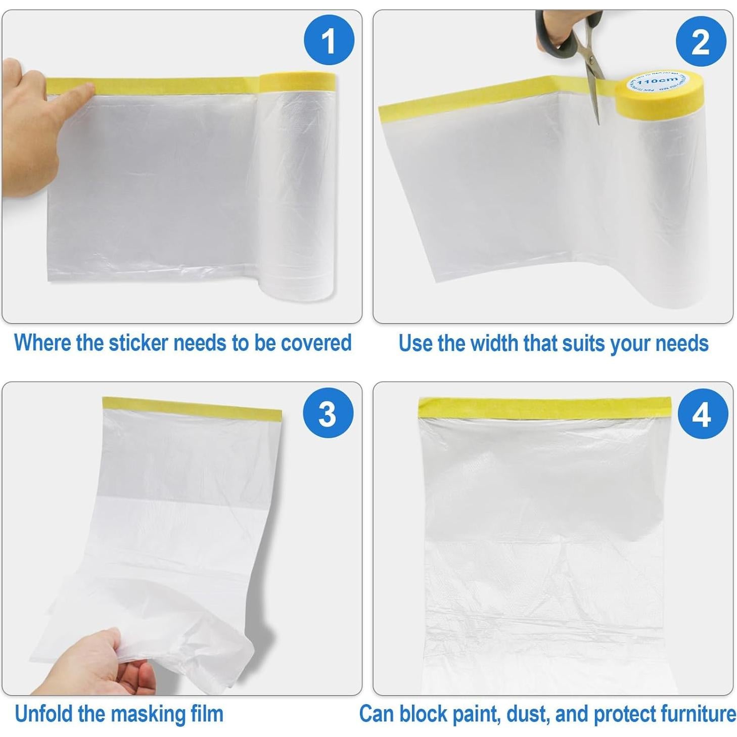 BOMEI Pack 3 Películas de Enmascarar 55 cm x 20 m para Pintura