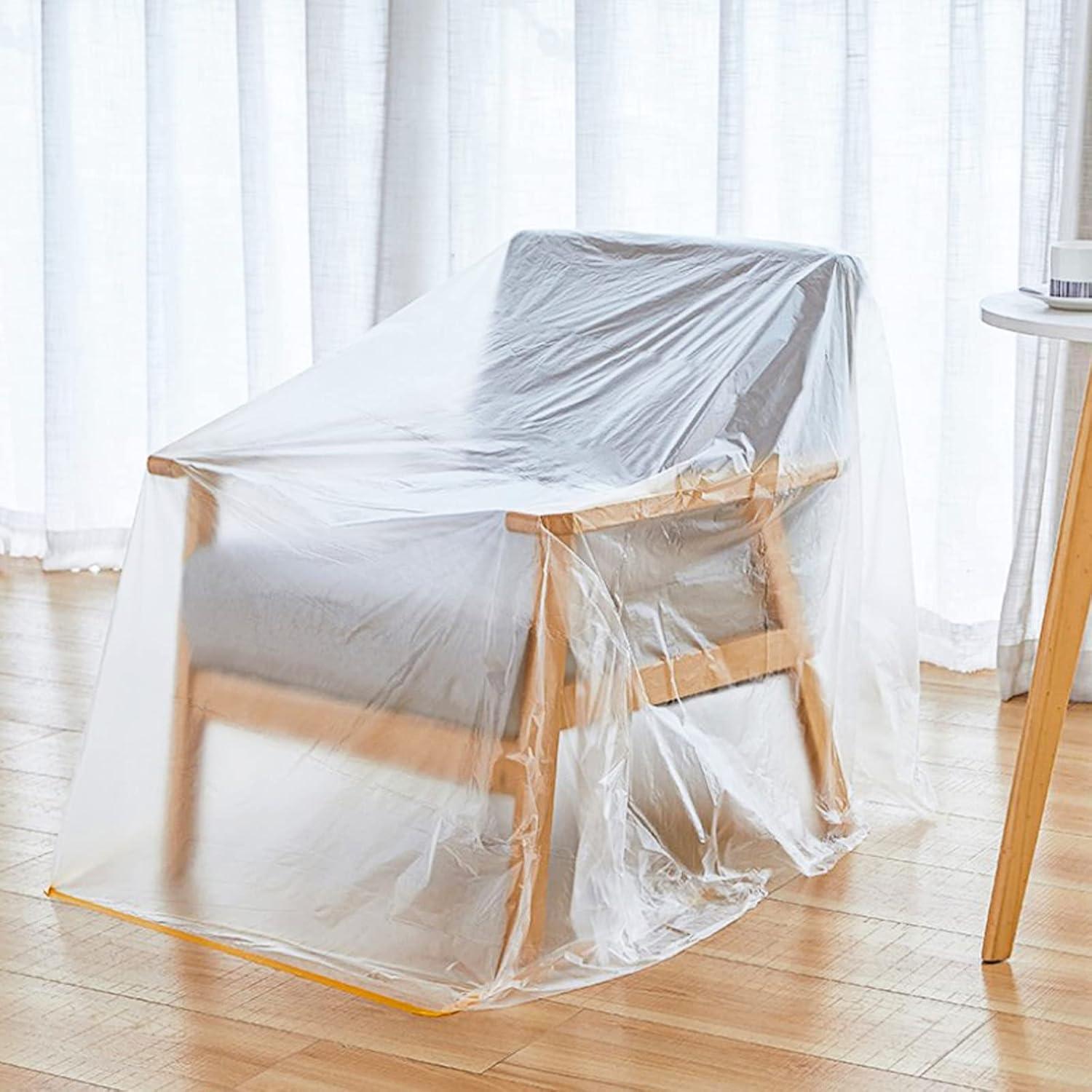 4 Rollos de Plástico para Pintores 3m x 20m con Cinta LDHHYH