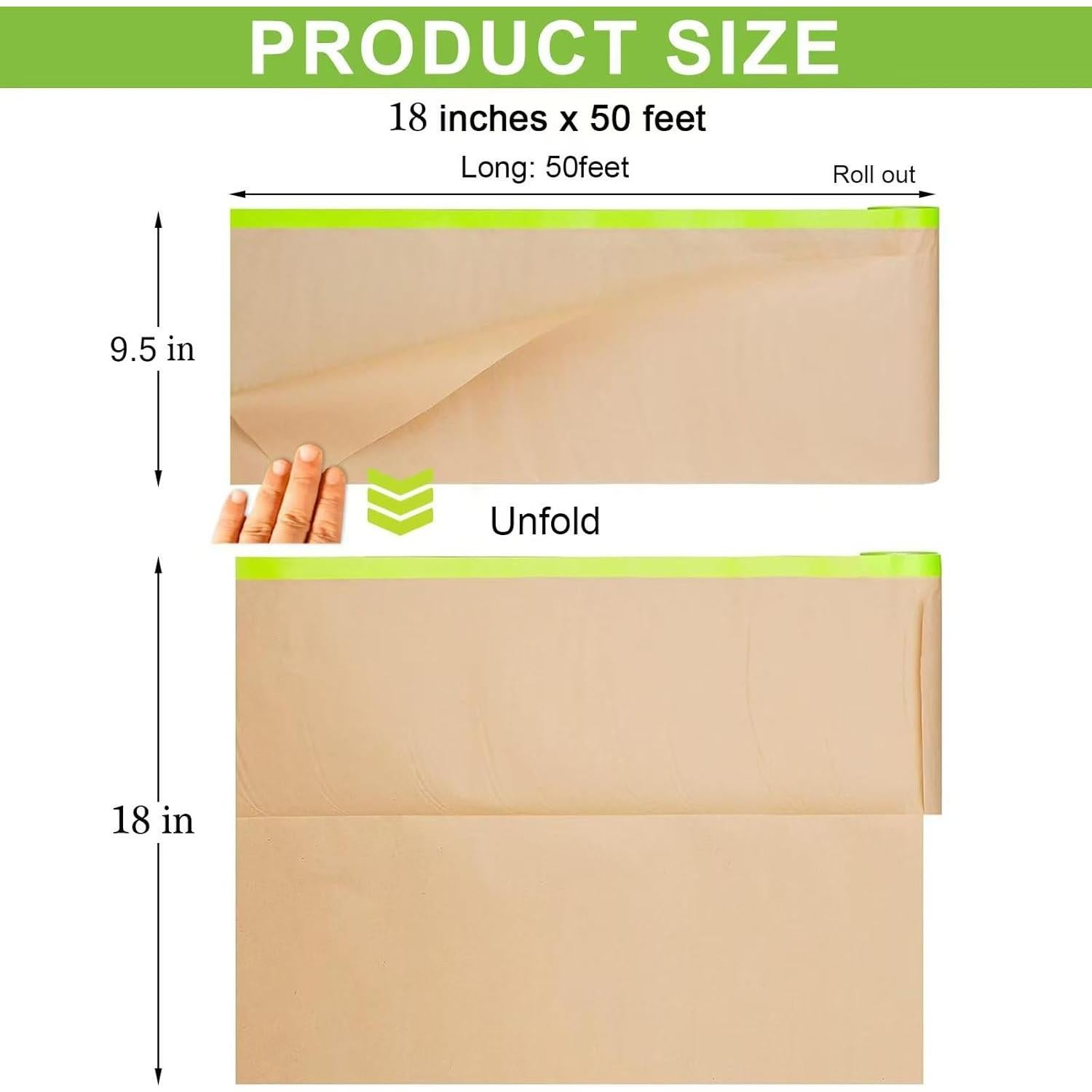 Papel de Enmascarar Pre-Cintado Yudahgan 45.72 cm x 15.24 m - 2 Rollos