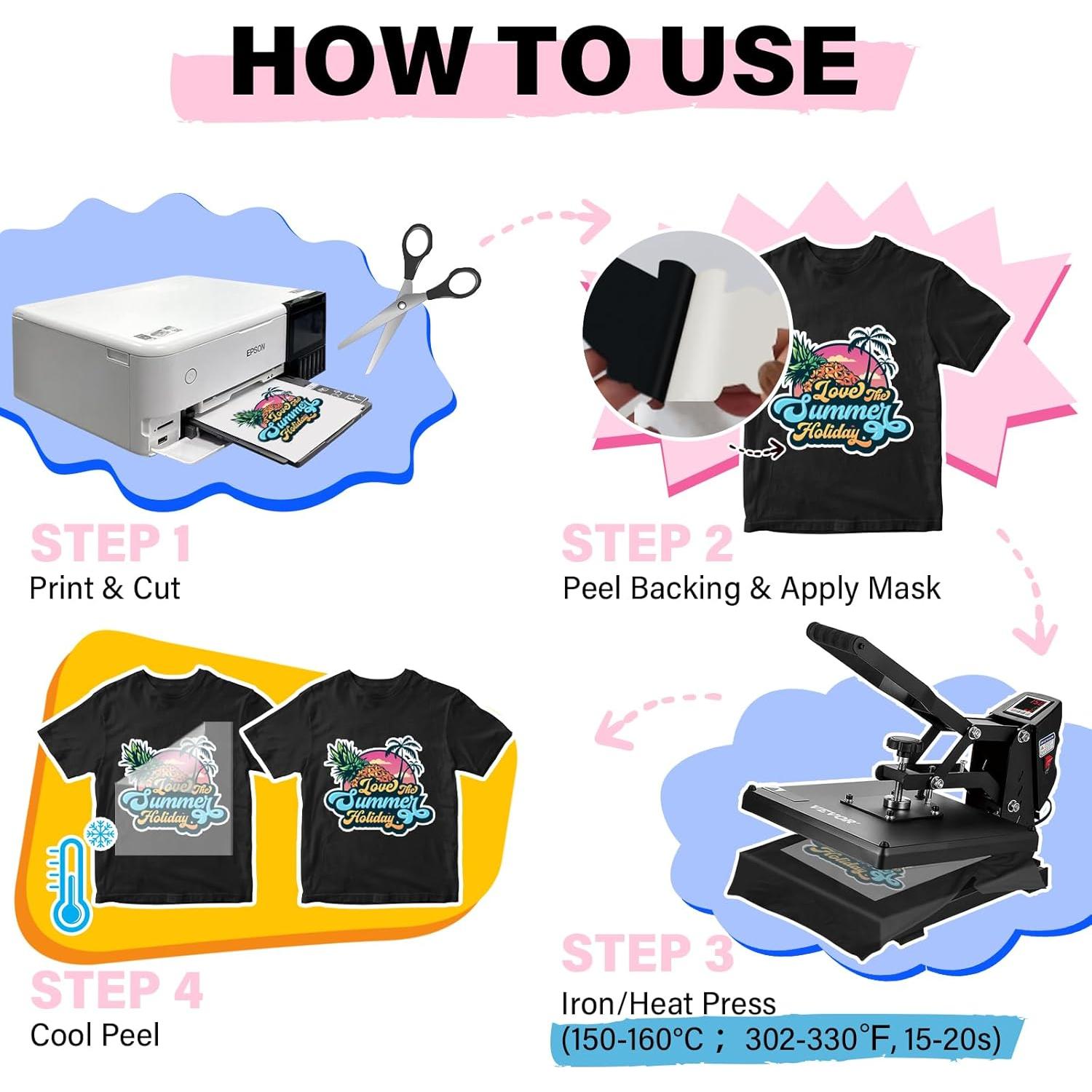 Máscara de Transferencia de Calor TECKWRAP 15PCS A4 21.1x29.7cm