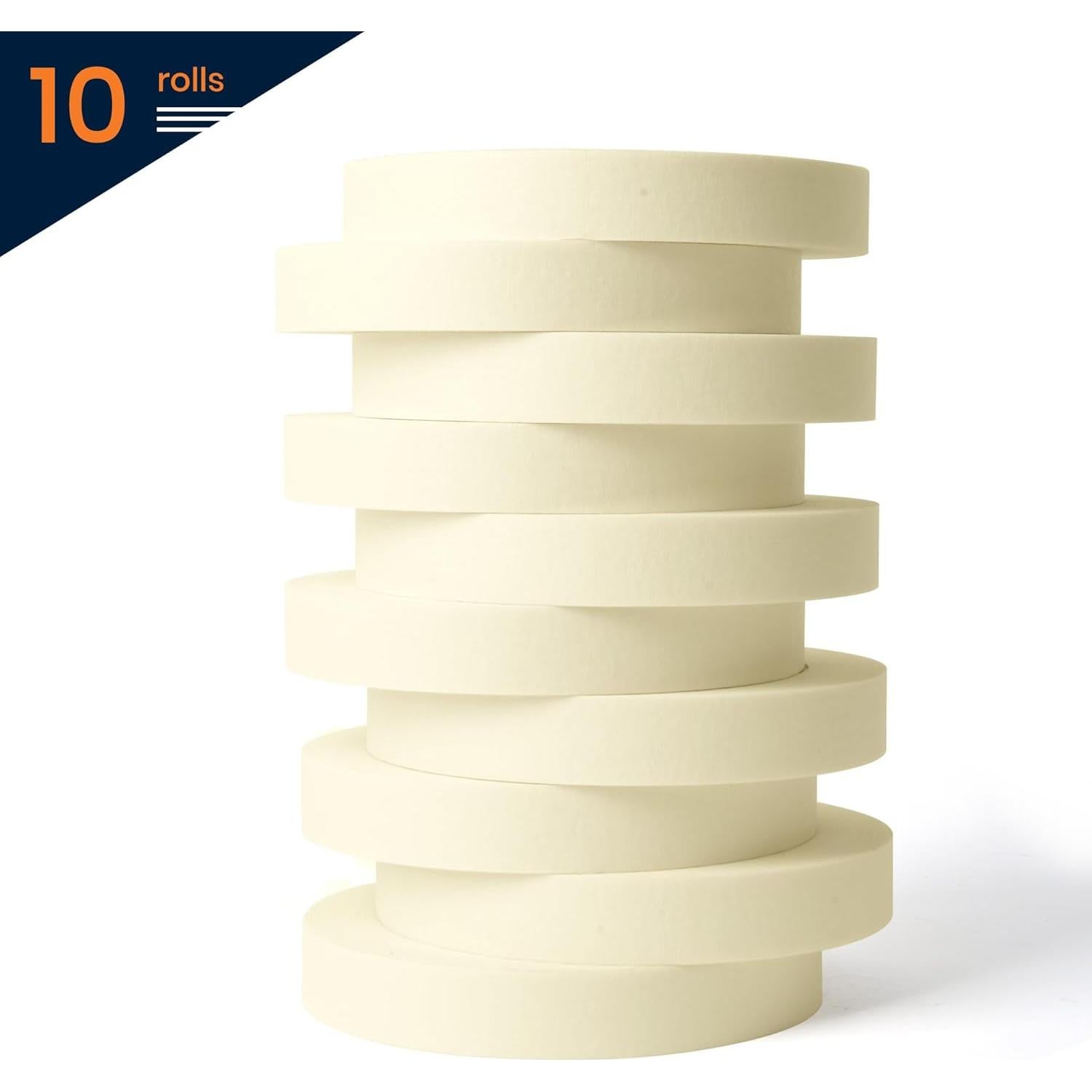 Cinta de Enmascarar Beige TAPEBEAR 1.8 cm x 54.9 m - 10 Rollos