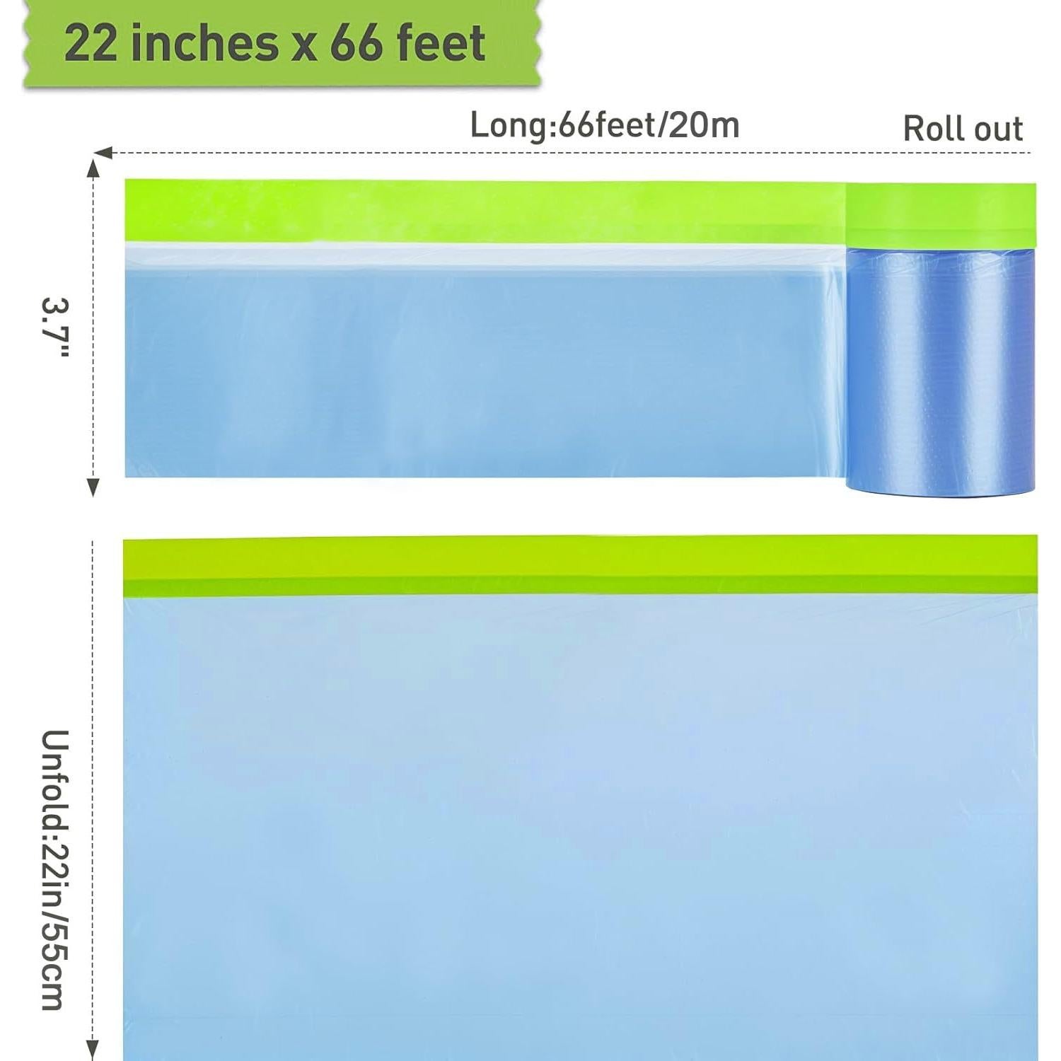 Película de Enmascarar Pre-tapada Jiyocy 55.88 cm x 20.12 m