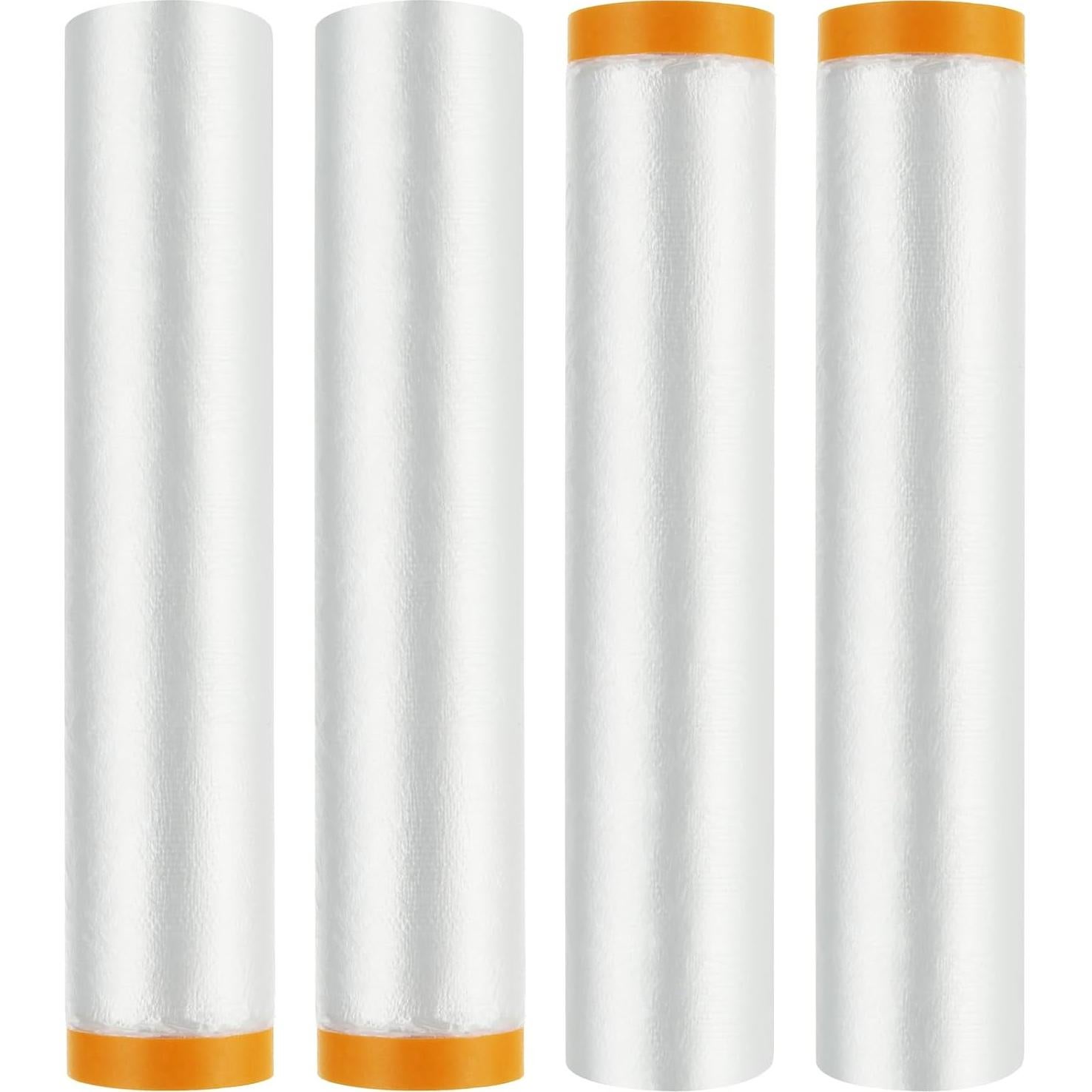 4 Rollos de Plástico Enmascarar LDHHYH 2.4m x 20m a Prueba de Agua