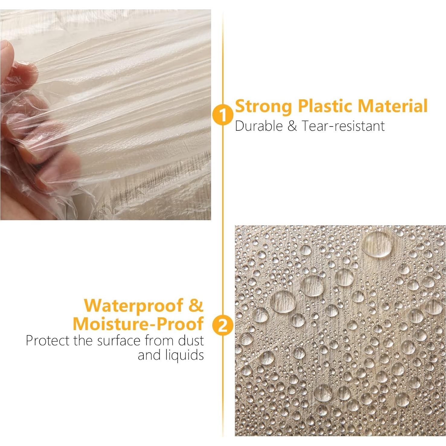 4 Rollos de Plástico Enmascarar LDHHYH 2.4m x 20m a Prueba de Agua