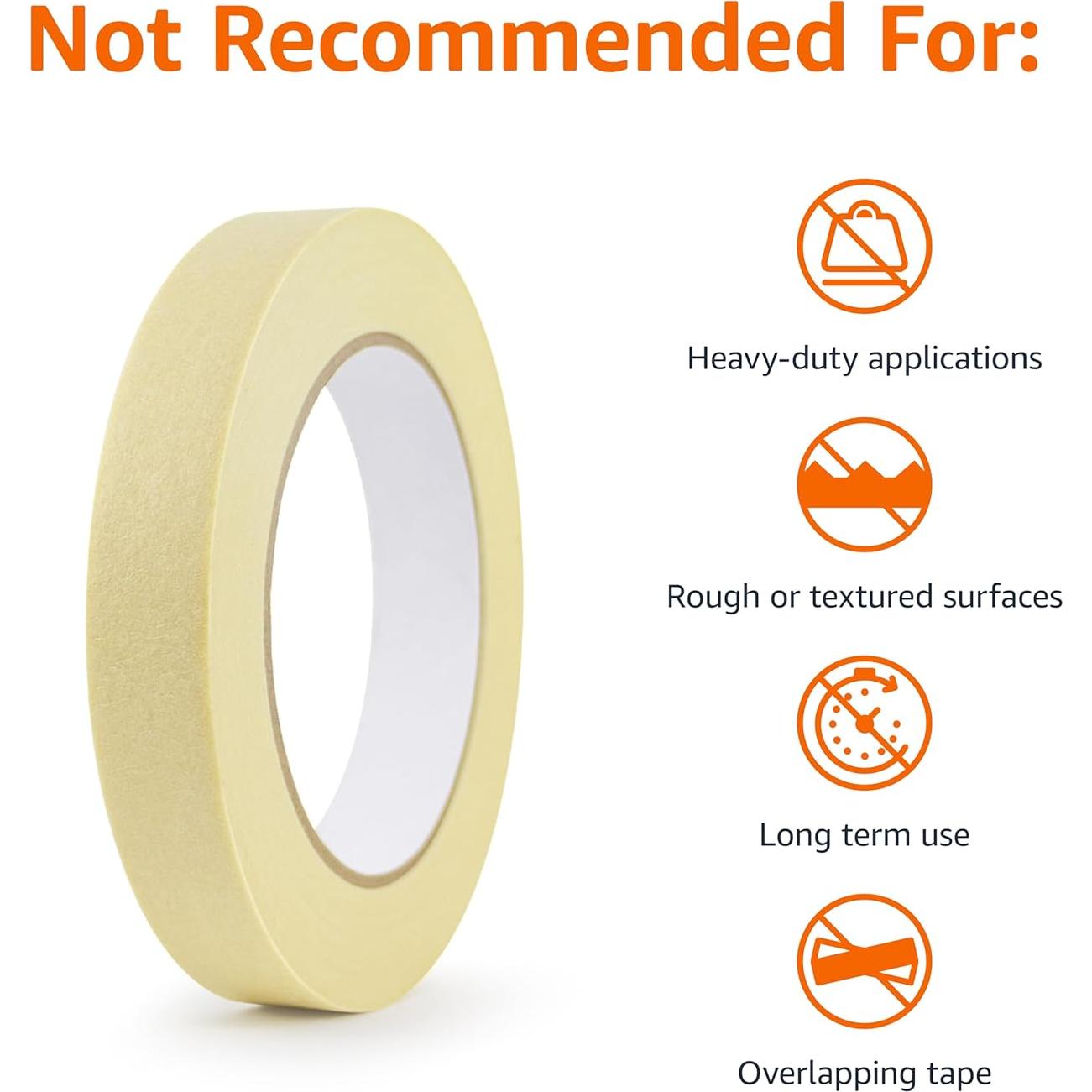 Cinta de Enmascarar Amazon Basics Beige 3 Rollos 0.7" x 54.86m