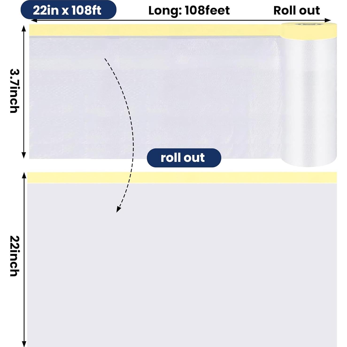 Película de Enmascarar Pretapada ADHES TAPE 550mm x 33m