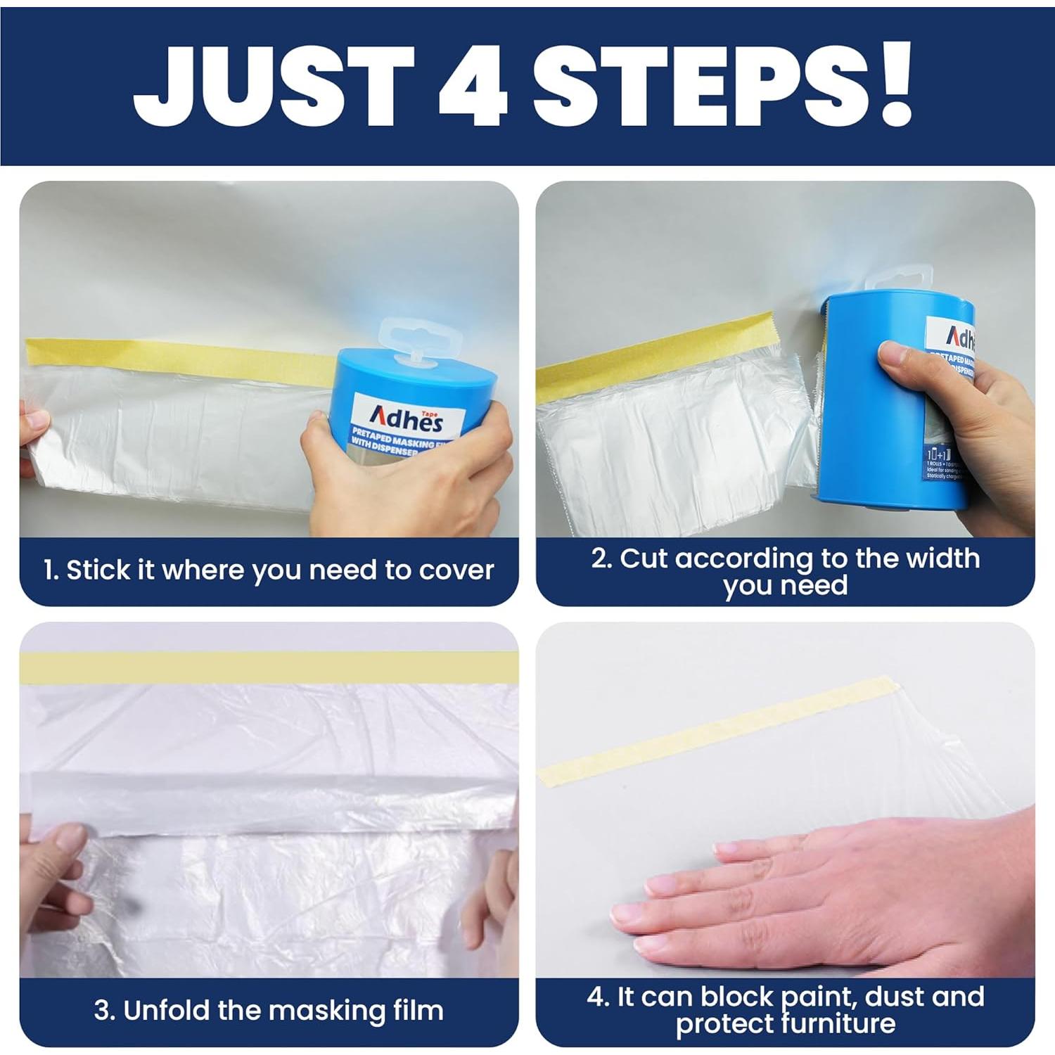 Película de Enmascarar Pretapada ADHES TAPE 550mm x 33m