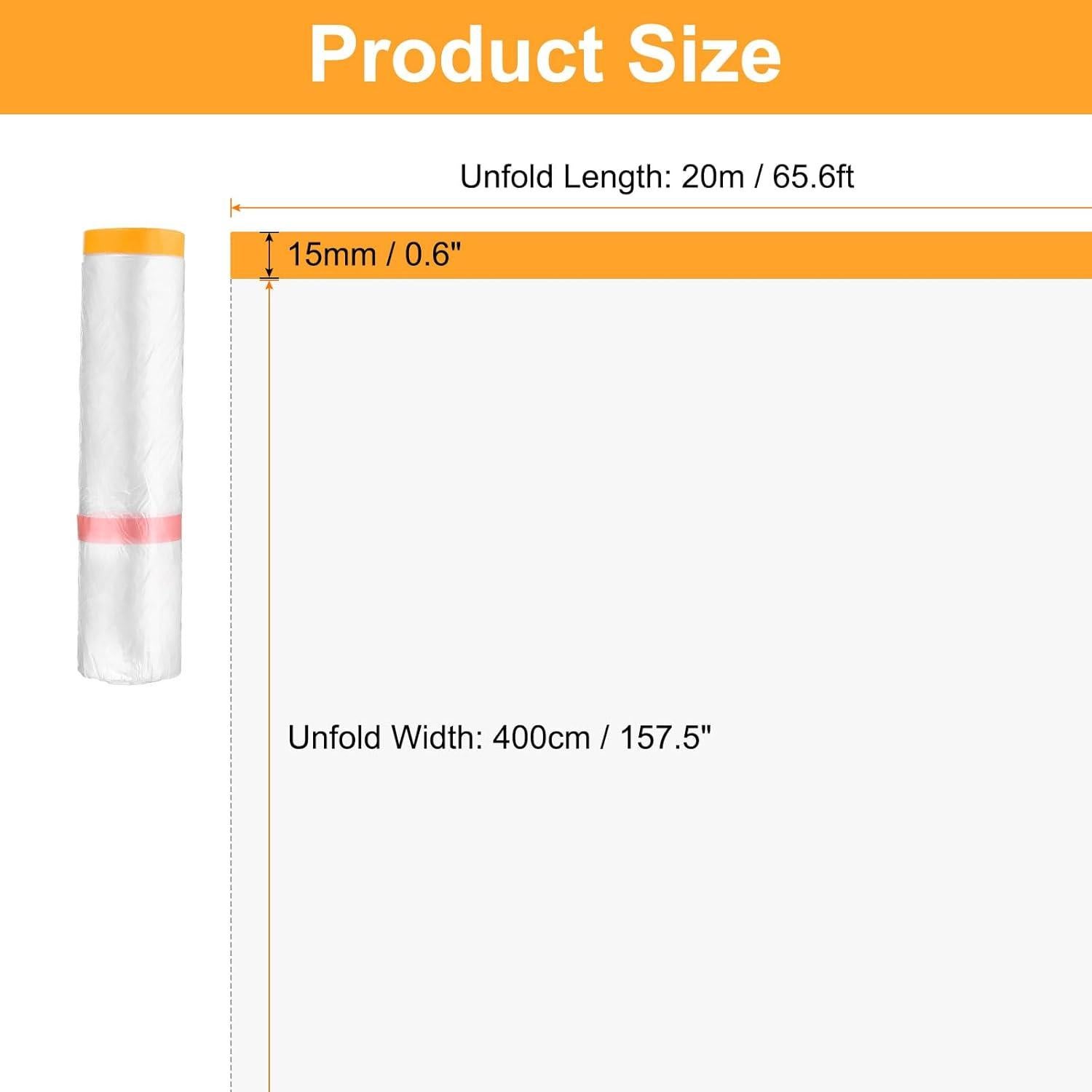 Película de Enmascarar HARFINGTON 400cm x 20m Doble Adhesiva