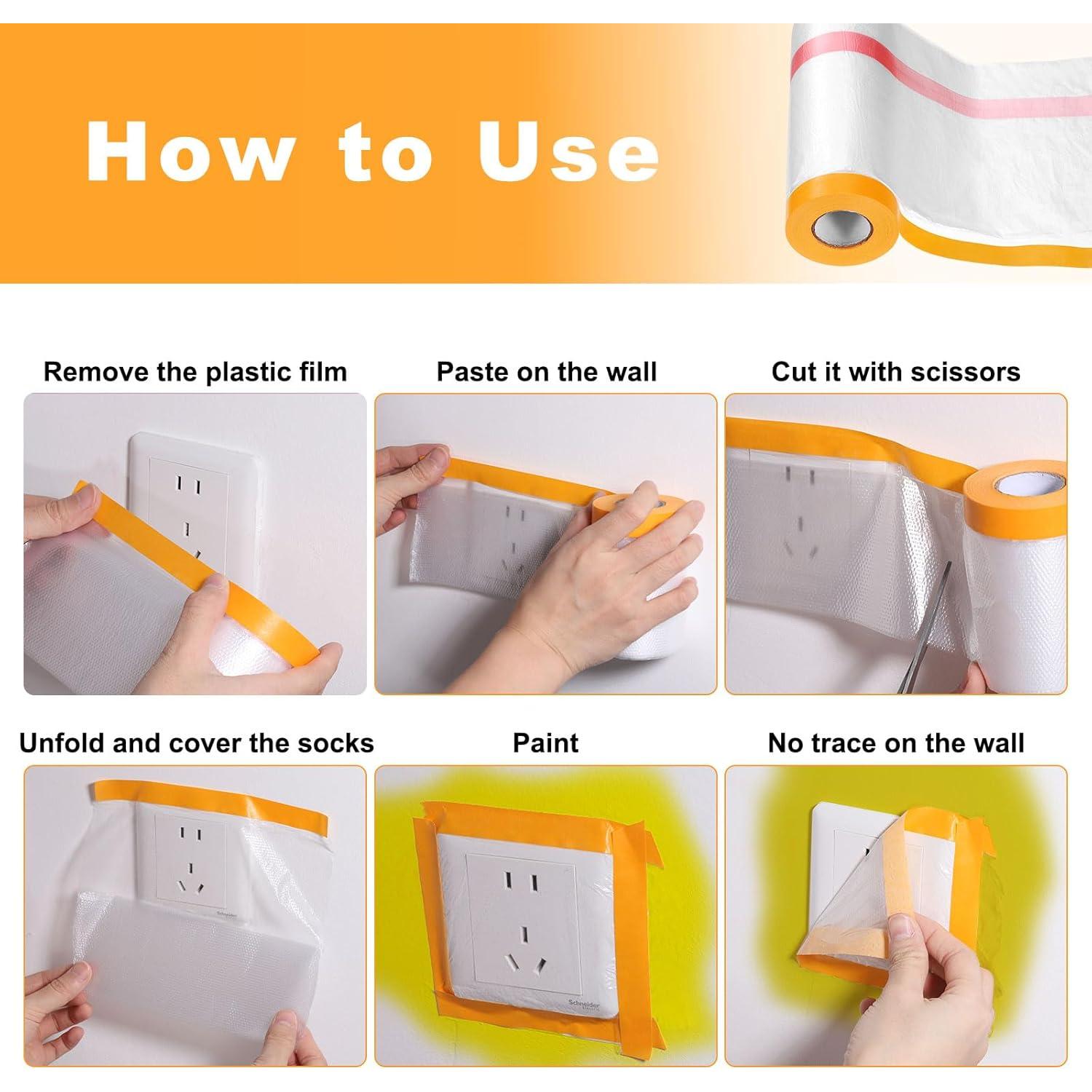 Película de Enmascarar HARFINGTON 400cm x 20m Doble Adhesiva