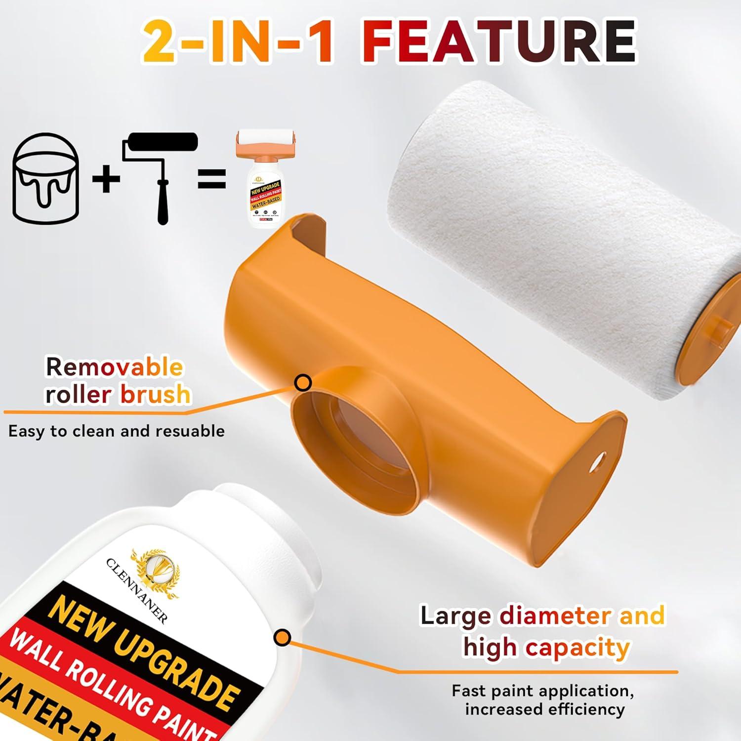 Kit de Pintura de Retoque Clennaner 500g Blanco Mate con Rodillo