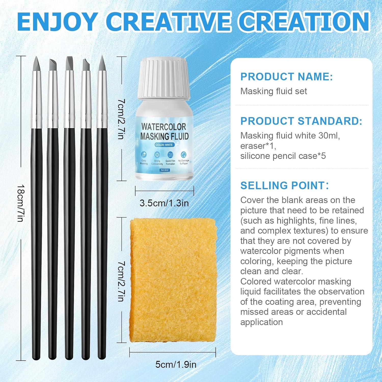 Fluido de Enmascarado WANJAO 30ml para Acuarela Blanco