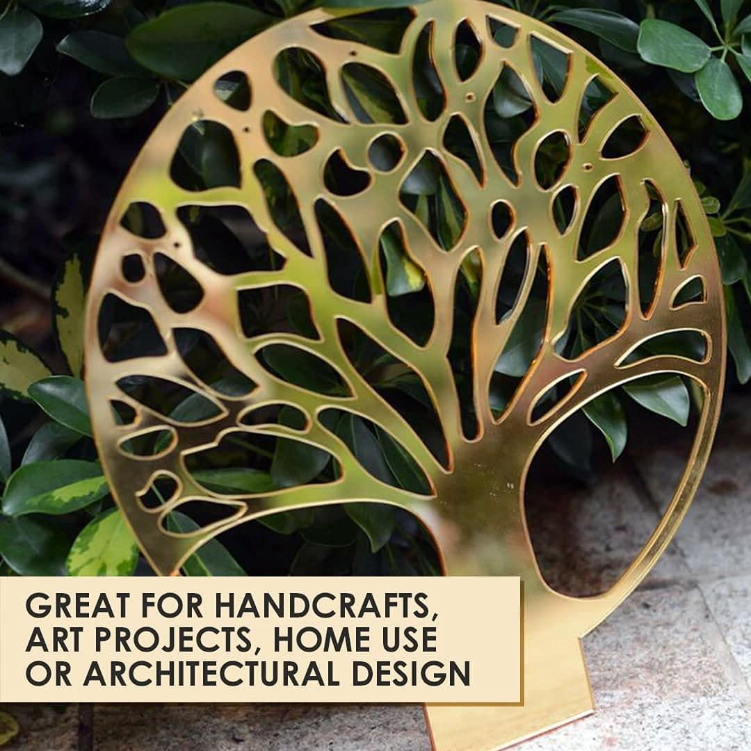 Hoja de Espejo Acrílico Dorado 30.48cm x 30.48cm 3.175mm