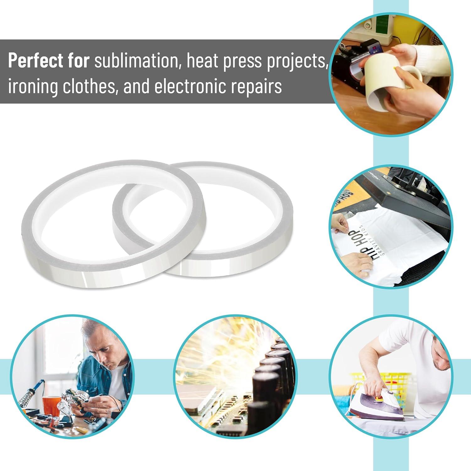 Cinta Térmica Mr. Pen 10mm x 33m - 2 Rollos Plata Resistente