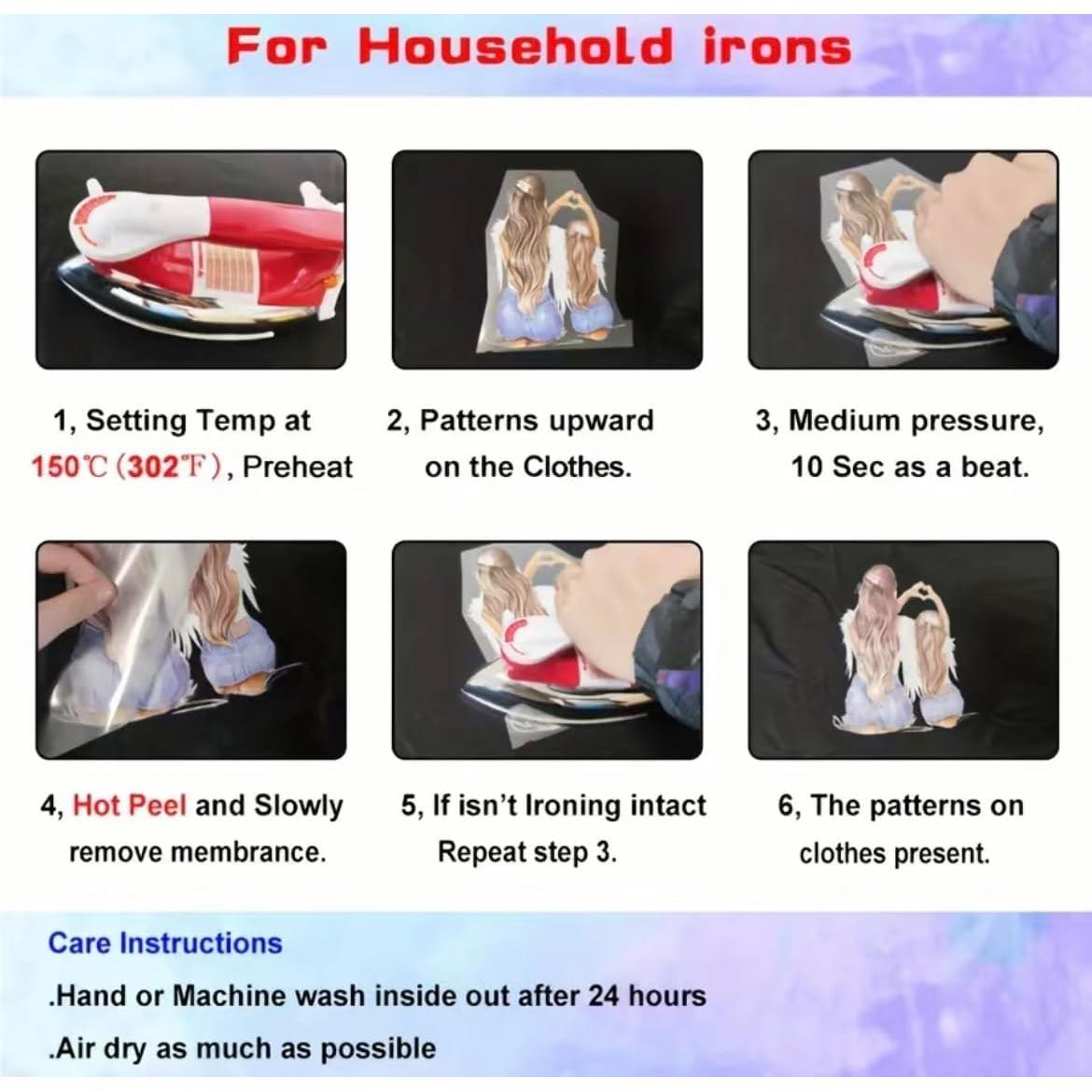 Conjunto 3 Transferencias de Plancha DTF Genérico 25.4 cm