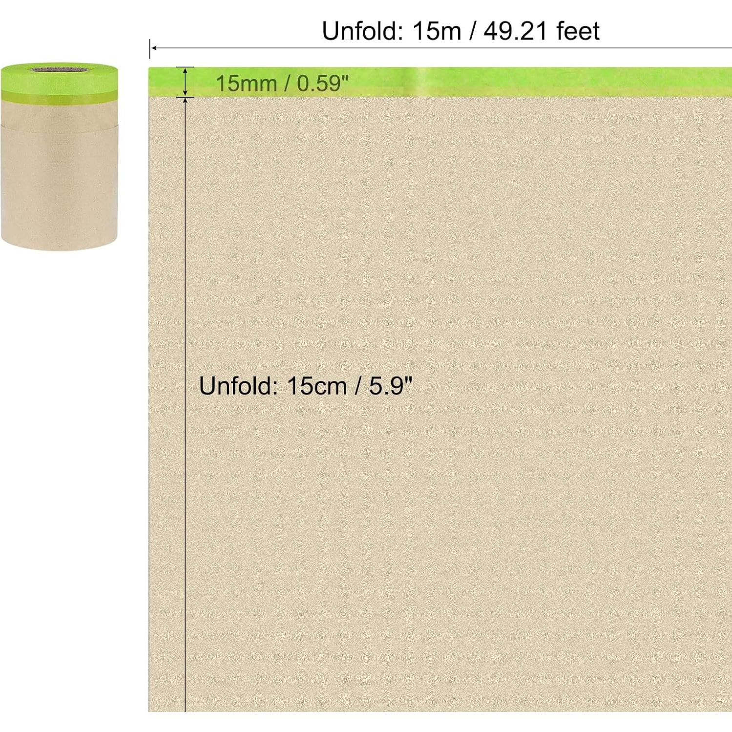 Película de Enmascarar Pre-Cinta uxcell 15cm x 15m 2Pcs