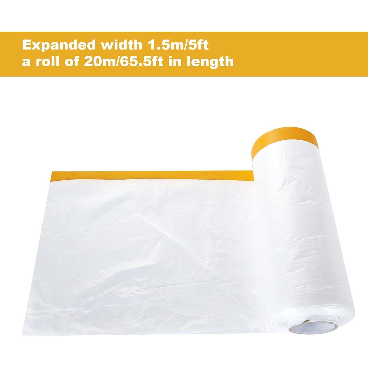 4 Rollos Cinta de Pintor con Plástico 1.52m x 19.81m DAOST